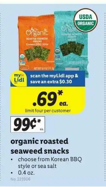Lidl Organic Roasted Seaweed Snacks offer
