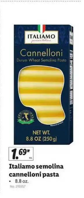 Lidl Italiamo Semolina Cannelloni Pasta offer