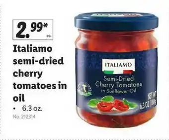 Lidl Italiamo Semi-Dried Cherry Tomatoes In Oil offer