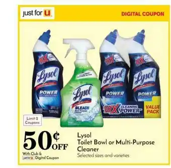 Pavilions Lysol Toilet Bowl Or Multi-Purpose Cleaner offer