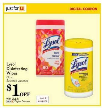 Pavilions Lysol Disinfecting Wipes offer