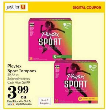 Pavilions Playtex Sport Tampons offer