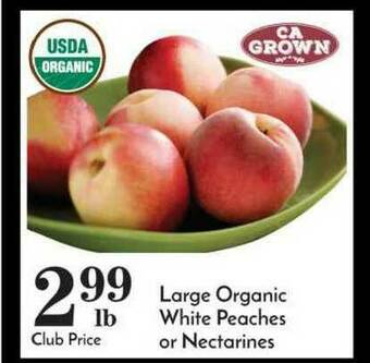 Pavilions Large Organic White Peaches Or Nectarines offer