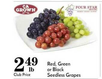 Pavilions Red, Green Or Black Seedless Grapes offer