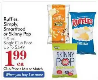 Pavilions Ruffles, Simply, Smartfood Or Skinny Pop offer