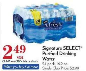 Pavilions Signature Select® Purified Drinking Water offer