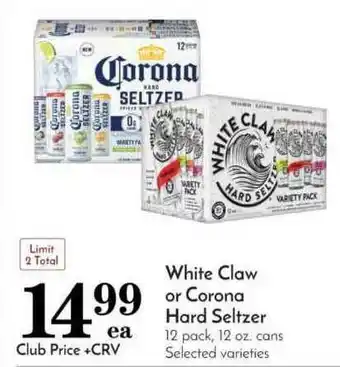 Pavilions White Claw Or Corona Hard Seltzer offer