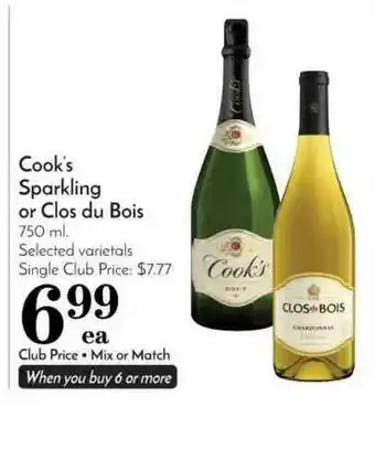 Pavilions Cook's Sparkling Or Clos Du Bois offer