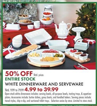 Boscov's White dinnerware and serveware offer