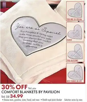 Boscov's Comfort blankets by pavilion offer
