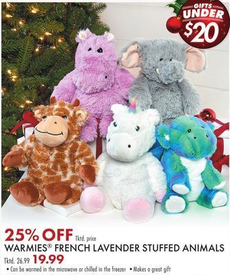 Boscov's Warmies® french lavender stuffed animals offer