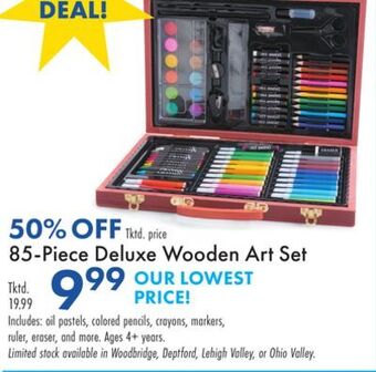 Boscov's 85-piece deluxe wooden art set offer