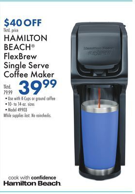Boscov's Hamilton beach® flexbrew single serve coffee maker offer