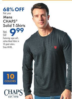 Boscov's Mens chaps® solid t-shirts offer