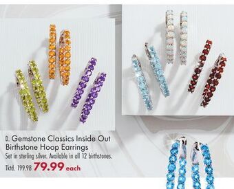 Boscov's Gemstone classics inside out birthstone hoop earrings offer
