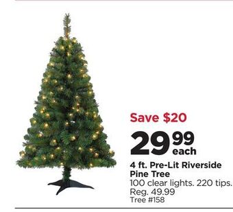 Michaels 4 ft. pre-lit riverside pine tree offer