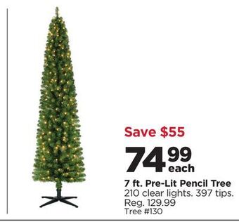 Michaels 7 ft. pre-lit pencil tree offer