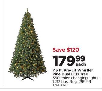 Michaels 7.5 ft. pre-lit whistler pine dual led tree offer