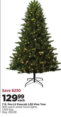 Michaels 7 ft. pre-lit prescott led pine tree offer