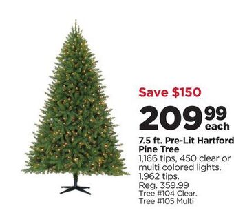 Michaels 7.5 ft. pre-lit hartford pine tree offer