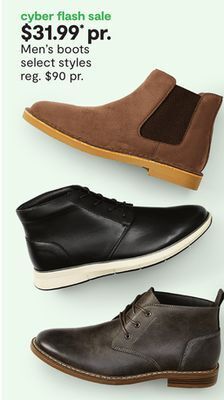 JC Penney Men's boots offer