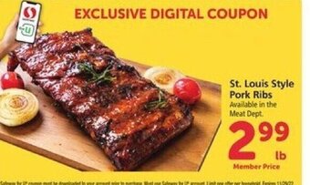 Safeway St. Louis Style Pork Ribs offer