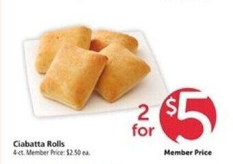 Safeway Ciabatta Rolls offer