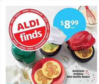 Aldi Ambiano holiday mini waffle maker offer