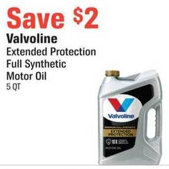 AutoZone Valvoline extended protection full synthetic motor oil offer
