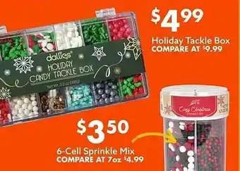 Big Lots Holiday tackle box or 6-cell sprinkle mix offer