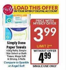 Big Y Simply done paper towels offer