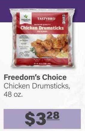 Commissary Freedom's choice chicken drumsticks offer