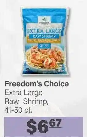 Commissary Freedom's choice extra large raw shrimp offer