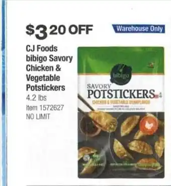 Costco Cj foods bibigo savory chicken & vegetable poststickers offer