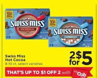Cub Foods Swiss miss hot cocoa offer