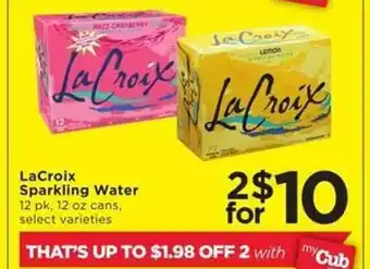 Cub Foods La croix sparkling water offer