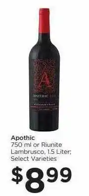 Food 4 Less Apothic riunite lambrusco offer