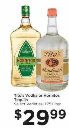 Food 4 Less Tito's vodka or hornitos tequila offer