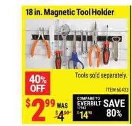 Harbor Freight Tools 18 in. magnetic tool holder offer