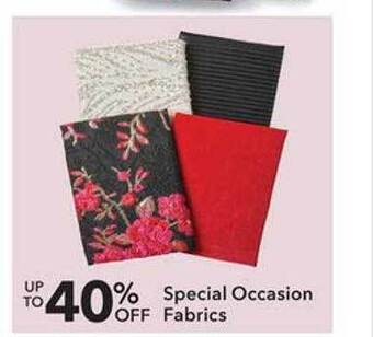 JOANN Special occasion fabrics offer