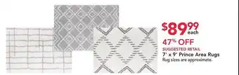 Nebraska Furniture Mart 7' x 9' prince area rugs offer