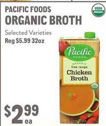 New Seasons Market Pacific foods organic broth offer