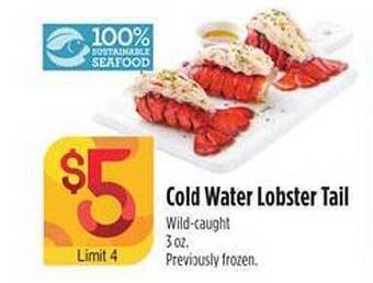 Nob Hill Cold water lobster tail offer