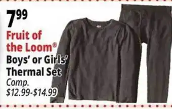 Ocean State Job Lot Boys' or girls' thermal set offer