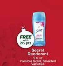 Price Chopper Secret deodorant offer