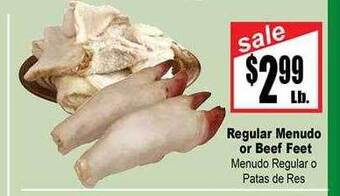 Rancho Markets Regular menudo or beef feet offer