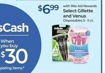Rite Aid Select gillette and venus offer