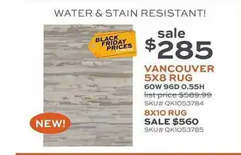 Vancouver 5x8 rug or 8x10 rug