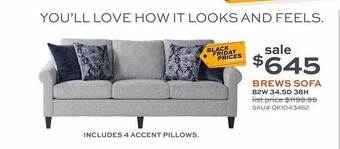 Slumberland Furniture Brews sofa offer