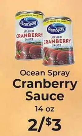 Sunset Foods Ocean spray cranberry sauce offer